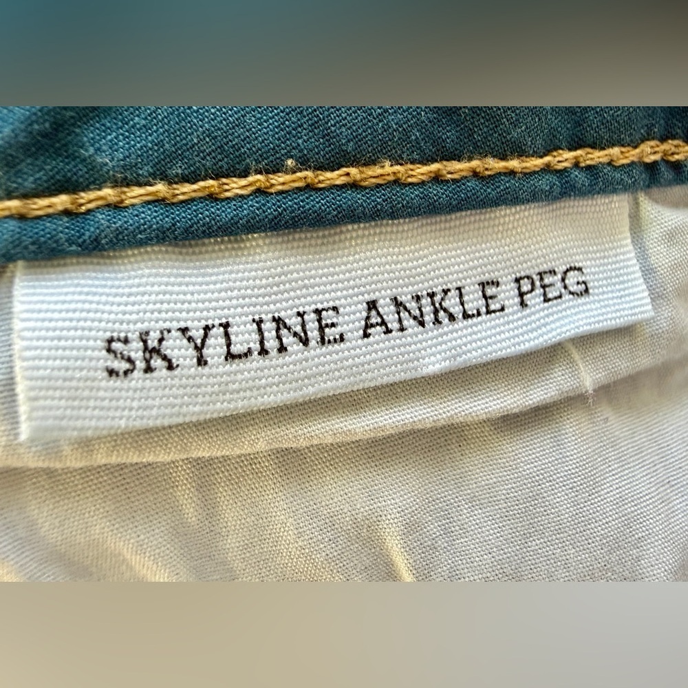 PAIGE Skyline Ankle Peg Jeans Blue Mid Rise Stretch Denim - Picture 7 of 8
